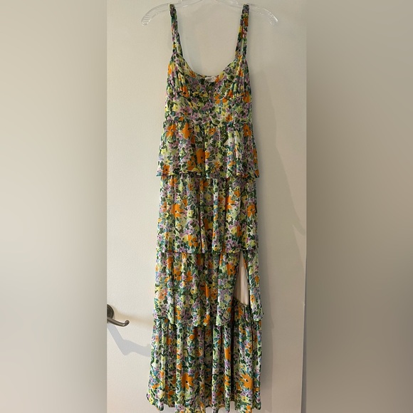 ASTR The Label Women's Midsummer Midi Dress Size S In Green Orange Floral - Picture 3 of 15